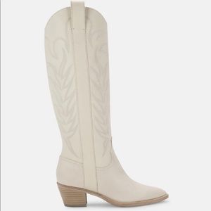 Dolce Vita Soleil boots, white embossed leather size 7.5, brand new, never worn!